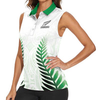 Custom New Zealand Fern Football Women Sleeveless Polo Shirt Simple Style LT05 - Polynesian Pride
