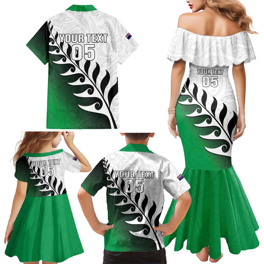 Custom New Zealand Football Family Matching Mermaid Dress and Hawaiian Shirt Go Aotearoa LT05 - Polynesian Pride