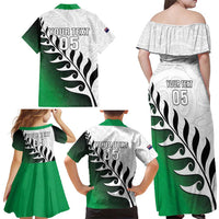 Custom New Zealand Football Family Matching Off Shoulder Maxi Dress and Hawaiian Shirt Go Aotearoa LT05 - Polynesian Pride