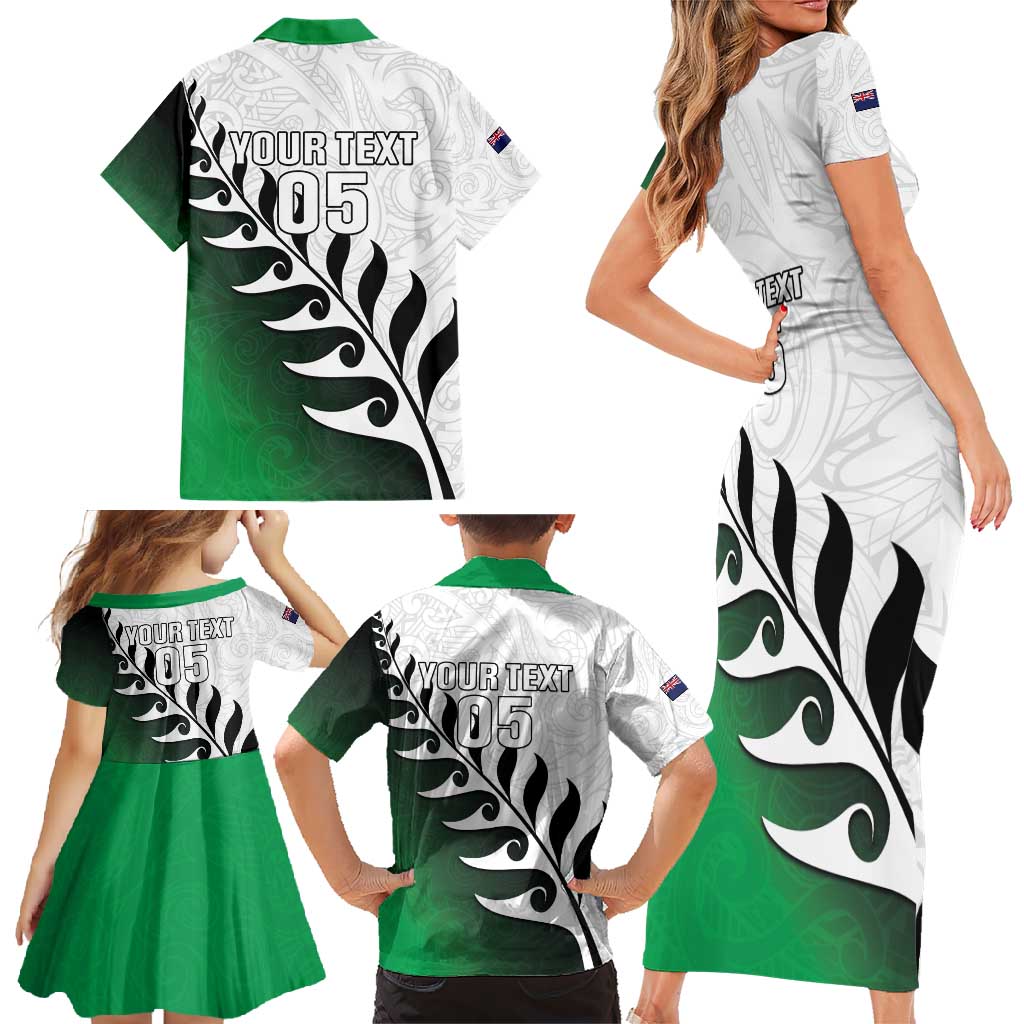 Custom New Zealand Football Family Matching Short Sleeve Bodycon Dress and Hawaiian Shirt Go Aotearoa LT05 - Polynesian Pride