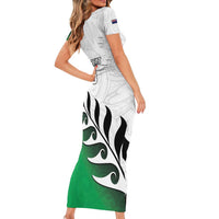 Custom New Zealand Football Family Matching Short Sleeve Bodycon Dress and Hawaiian Shirt Go Aotearoa LT05 - Polynesian Pride