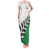 Custom New Zealand Football Family Matching Tank Maxi Dress and Hawaiian Shirt Go Aotearoa LT05 Mom's Dress Green - Polynesian Pride
