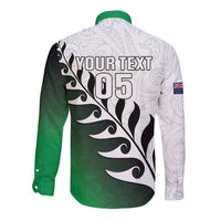 Custom New Zealand Football Long Sleeve Button Shirt Go Aotearoa