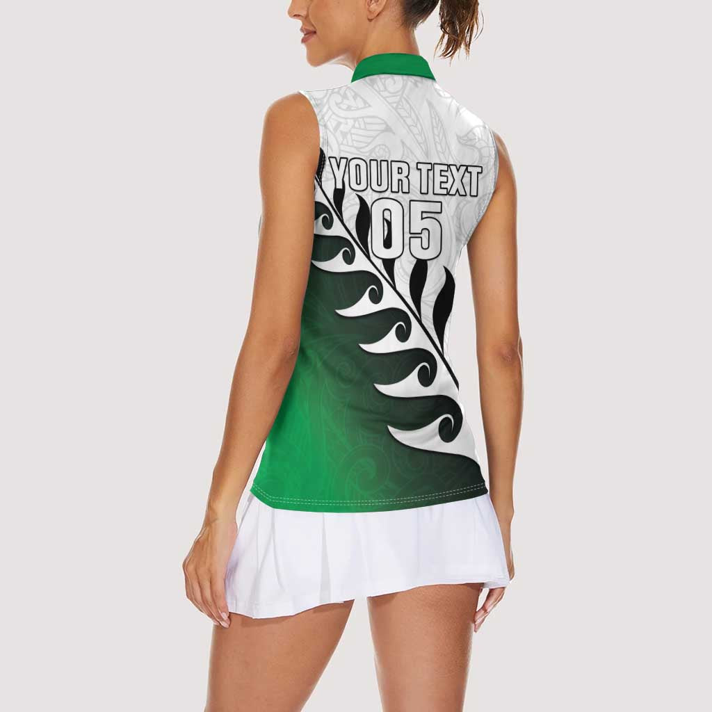 Custom New Zealand Football Women Sleeveless Polo Shirt Go Aotearoa LT05 - Polynesian Pride