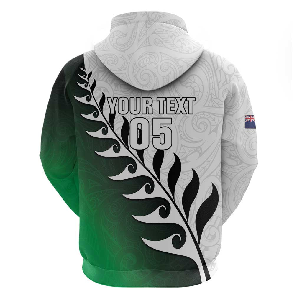 Custom New Zealand Football Zip Hoodie Go Aotearoa