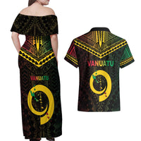 Happy Vanuatu Father Lini Day Couples Matching Off Shoulder Maxi Dress and Hawaiian Shirt