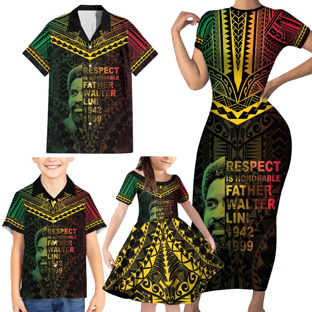 Happy Vanuatu Father Lini Day Family Matching Short Sleeve Bodycon Dress and Hawaiian Shirt LT05 - Polynesian Pride