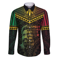 Happy Vanuatu Father Lini Day Family Matching Short Sleeve Bodycon Dress and Hawaiian Shirt LT05 Dad's Shirt - Long Sleeve Black - Polynesian Pride