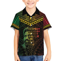 Happy Vanuatu Father Lini Day Family Matching Short Sleeve Bodycon Dress and Hawaiian Shirt LT05 Son's Shirt Black - Polynesian Pride