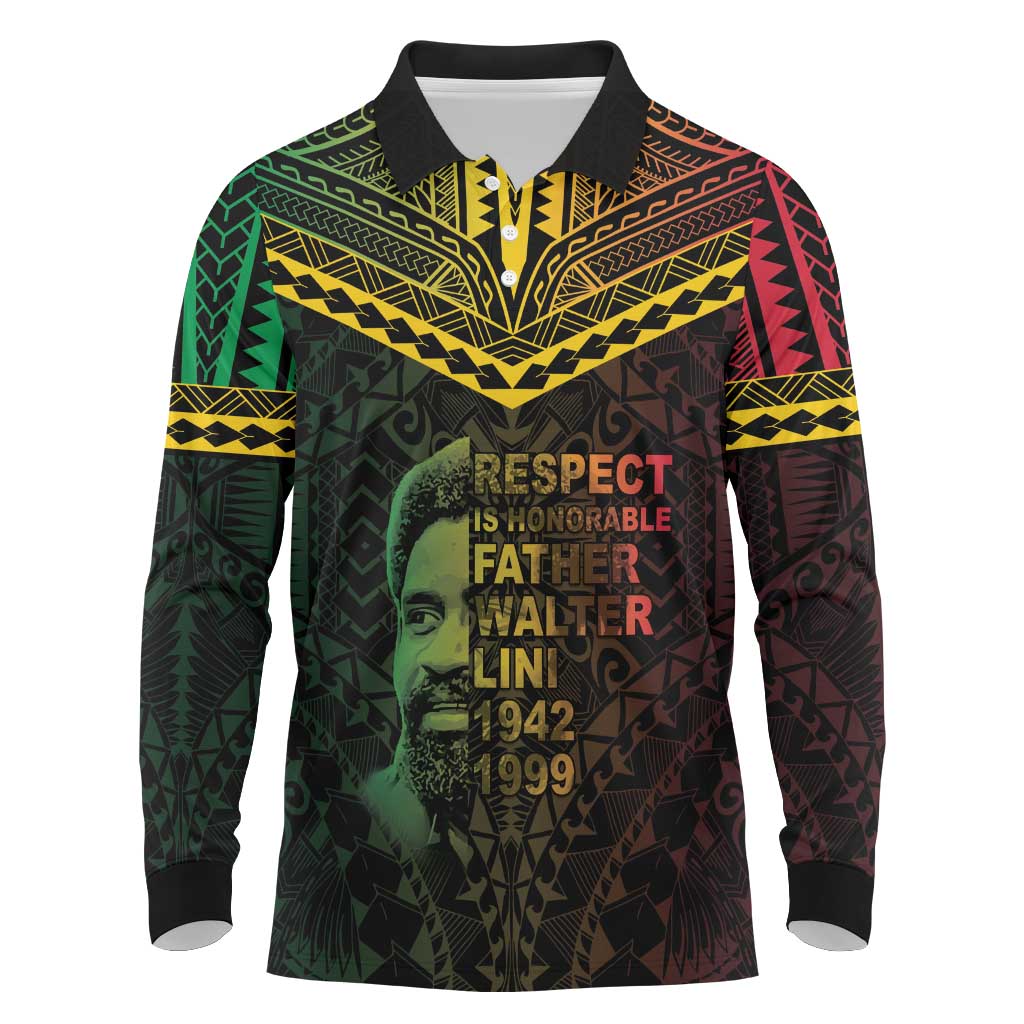 Happy Vanuatu Father Lini Day Long Sleeve Polo Shirt