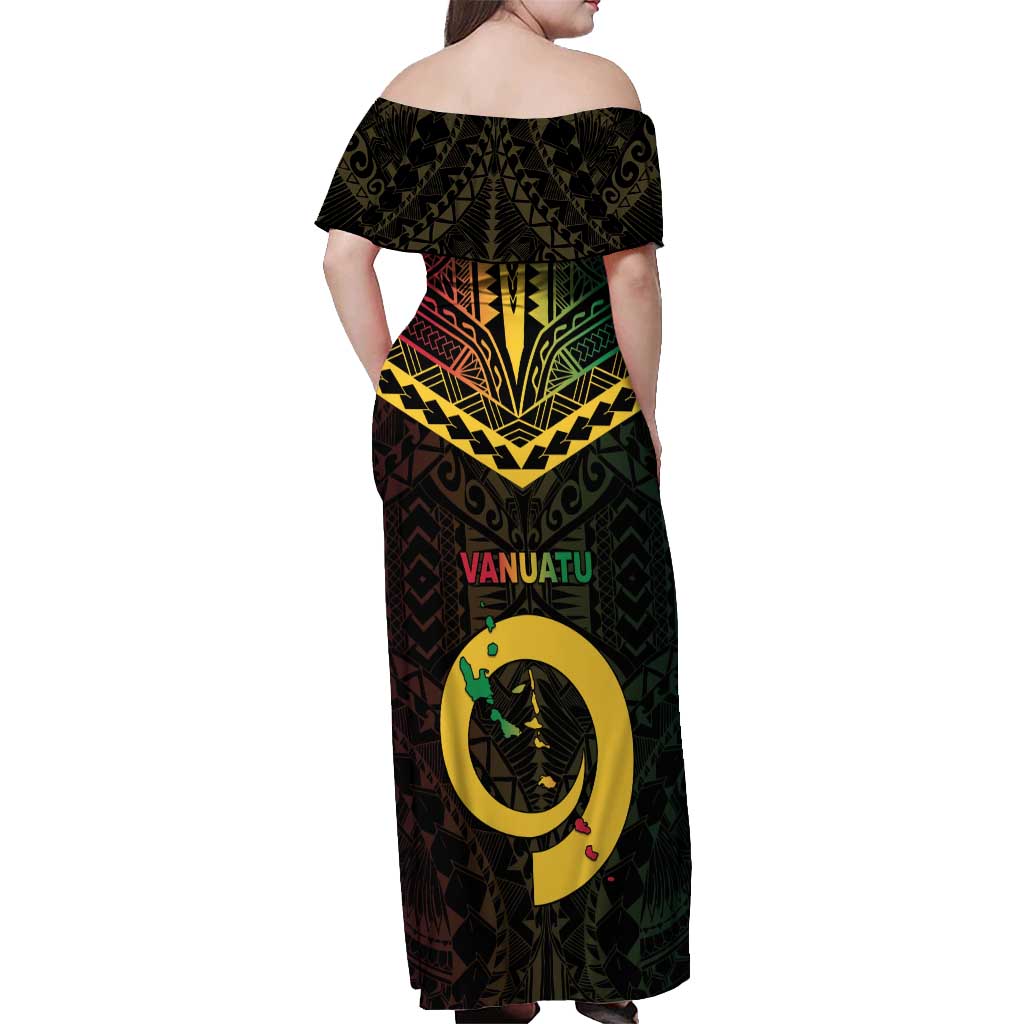 Happy Vanuatu Father Lini Day Off Shoulder Maxi Dress