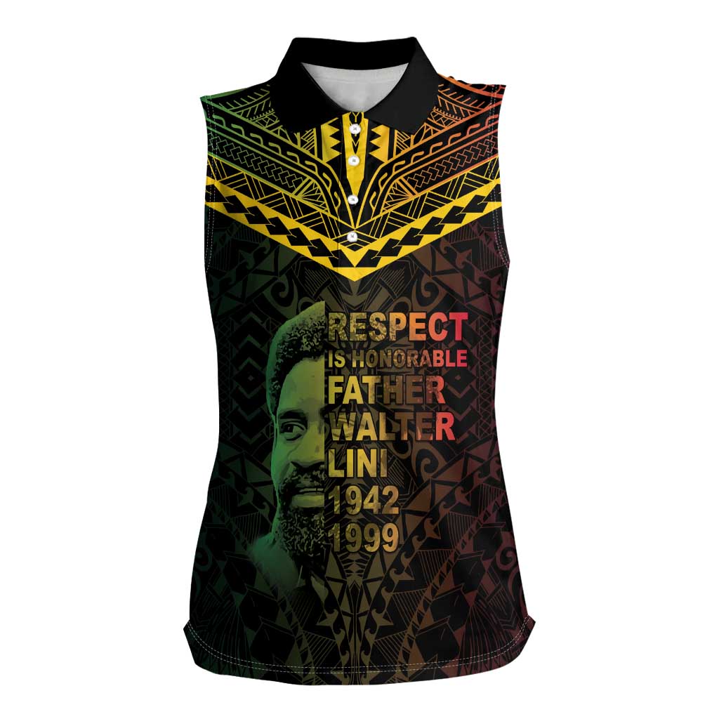 Happy Vanuatu Father Lini Day Women Sleeveless Polo Shirt