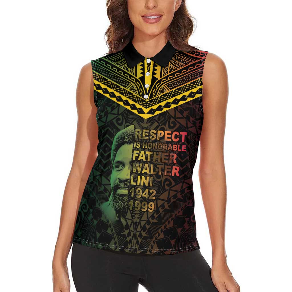 Happy Vanuatu Father Lini Day Women Sleeveless Polo Shirt