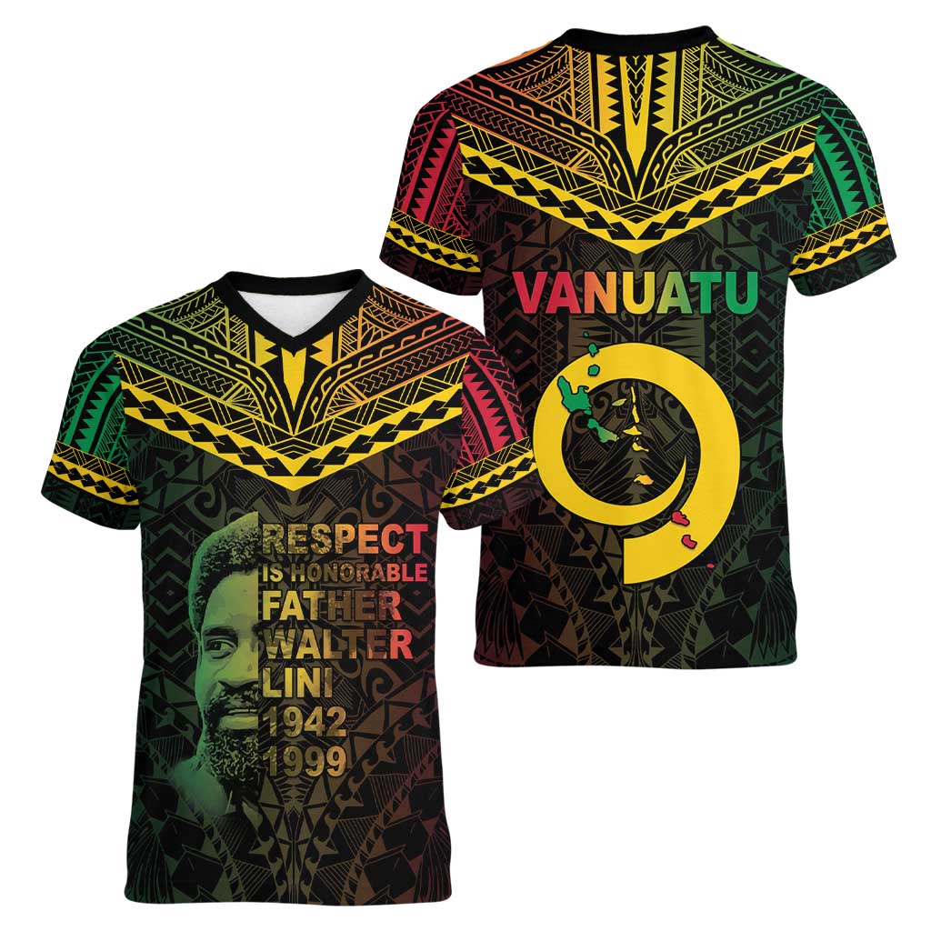 Happy Vanuatu Father Lini Day Women V-Neck T-Shirt