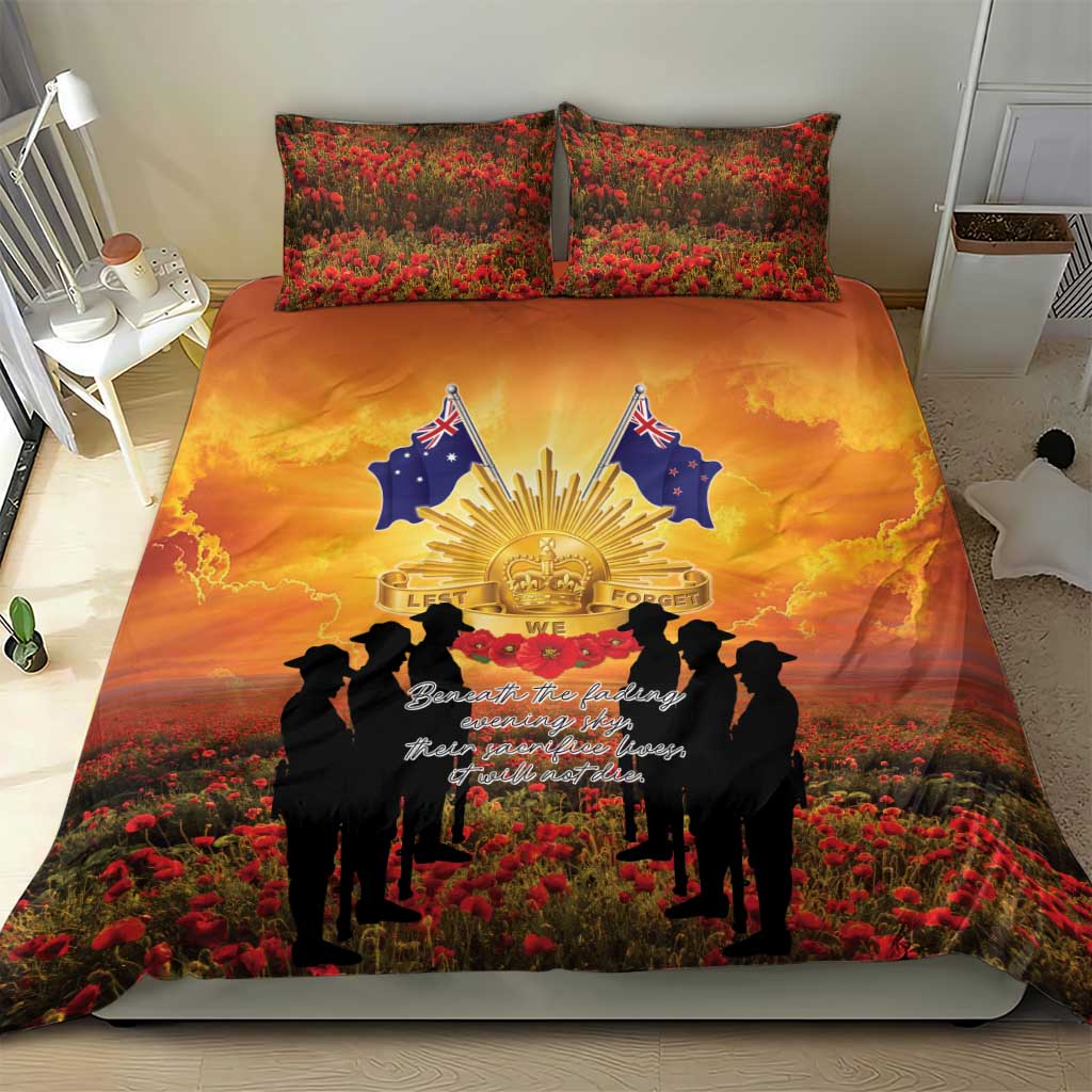ANZAC Day Bedding Set Remembrance Tribute Soldiers And Poppy Field