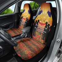 ANZAC Day Car Seat Cover Remembrance Tribute Soldiers And Poppy Field