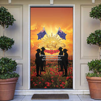 ANZAC Day Door Cover Remembrance Tribute Soldiers And Poppy Field