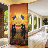 ANZAC Day Door Cover Remembrance Tribute Soldiers And Poppy Field