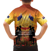 ANZAC Day Family Matching Off Shoulder Short Dress and Hawaiian Shirt Remembrance Tribute Soldiers And Poppy Field LT05 - Polynesian Pride