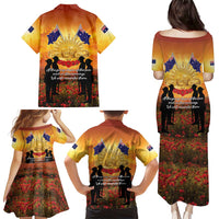 ANZAC Day Family Matching Puletasi and Hawaiian Shirt Remembrance Tribute Soldiers And Poppy Field LT05 - Polynesian Pride