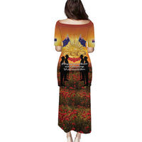 ANZAC Day Family Matching Puletasi and Hawaiian Shirt Remembrance Tribute Soldiers And Poppy Field LT05 - Polynesian Pride