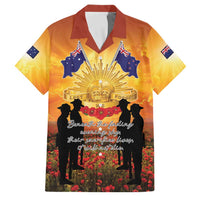 ANZAC Day Family Matching Short Sleeve Bodycon Dress and Hawaiian Shirt Remembrance Tribute Soldiers And Poppy Field LT05 Dad's Shirt - Short Sleeve Orange - Polynesian Pride