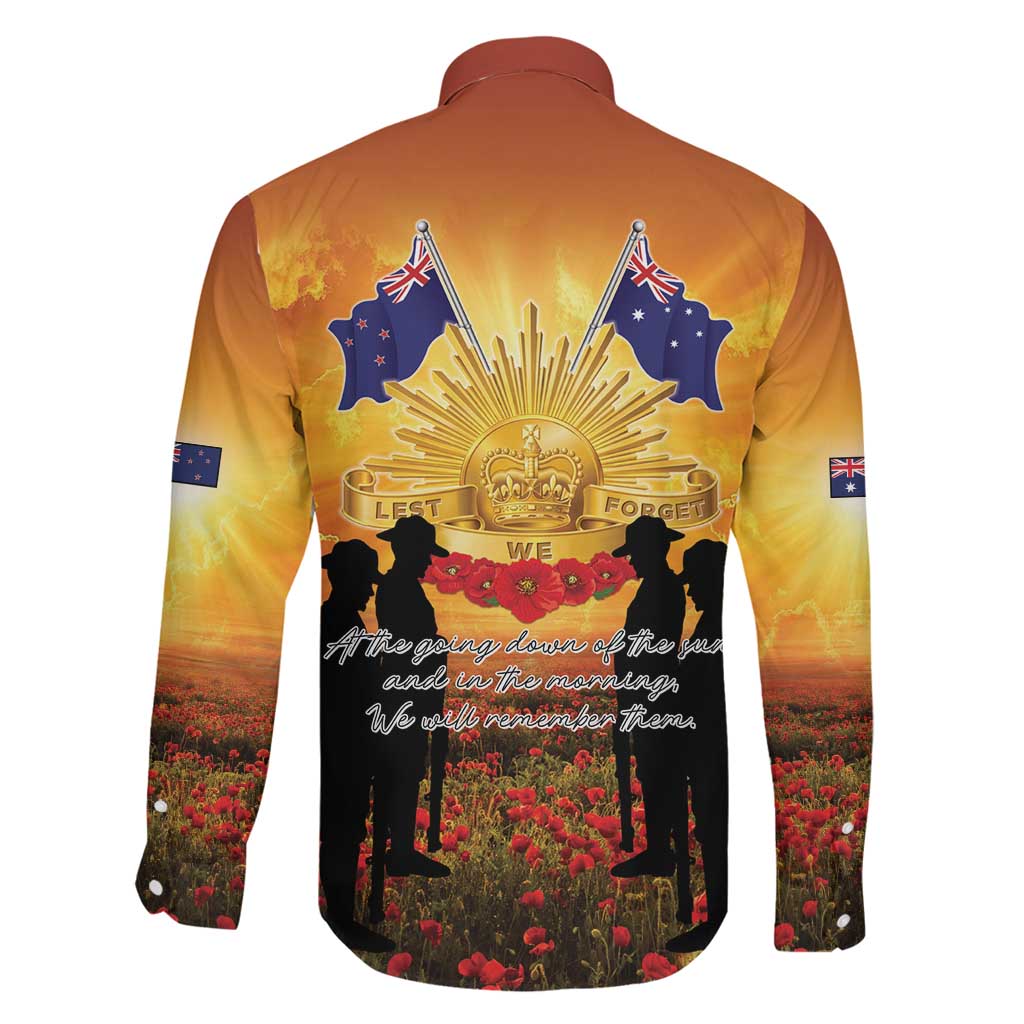 ANZAC Day Family Matching Short Sleeve Bodycon Dress and Hawaiian Shirt Remembrance Tribute Soldiers And Poppy Field LT05 - Polynesian Pride