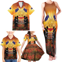 ANZAC Day Family Matching Tank Maxi Dress and Hawaiian Shirt Remembrance Tribute Soldiers And Poppy Field LT05 - Polynesian Pride