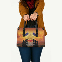 ANZAC Day Leather Bag Remembrance Tribute Soldiers And Poppy Field