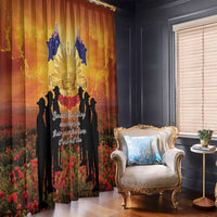 ANZAC Day Window Curtain Remembrance Tribute Soldiers And Poppy Field