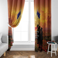 ANZAC Day Window Curtain Remembrance Tribute Soldiers And Poppy Field