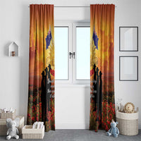ANZAC Day Window Curtain Remembrance Tribute Soldiers And Poppy Field