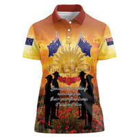ANZAC Day Women Polo Shirt Remembrance Tribute Soldiers And Poppy Field LT05 Female Orange - Polynesian Pride