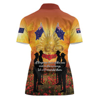 ANZAC Day Women Polo Shirt Remembrance Tribute Soldiers And Poppy Field LT05 - Polynesian Pride