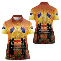 ANZAC Day Women Polo Shirt Remembrance Tribute Soldiers And Poppy Field LT05 - Polynesian Pride
