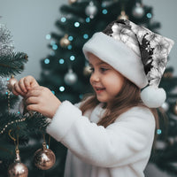 Hawaii Hibiscus Flowers Christmas Santa Hat Grayscale Polynesian Pattern LT05 - Polynesian Pride
