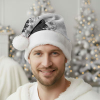 Hawaii Hibiscus Flowers Christmas Santa Hat Grayscale Polynesian Pattern LT05 - Polynesian Pride