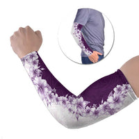 Hawaii Hibiscus Flowers Arm Sleeves Purple Polynesian Pattern