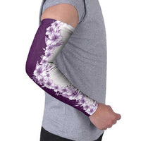 Hawaii Hibiscus Flowers Arm Sleeves Purple Polynesian Pattern