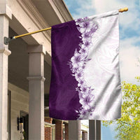 Hawaii Hibiscus Flowers Garden Flag Purple Polynesian Pattern