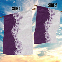 Hawaii Hibiscus Flowers Garden Flag Purple Polynesian Pattern