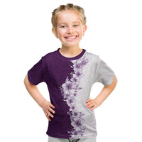 Hawaii Hibiscus Flowers Kid T Shirt Purple Polynesian Pattern