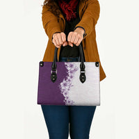 Hawaii Hibiscus Flowers Leather Bag Purple Polynesian Pattern