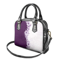 Hawaii Hibiscus Flowers Shoulder Handbag Purple Polynesian Pattern