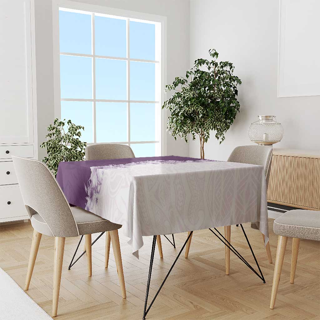 Hawaii Hibiscus Flowers Tablecloth Purple Polynesian Pattern