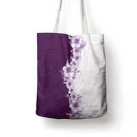 Hawaii Hibiscus Flowers Tote Bag Purple Polynesian Pattern