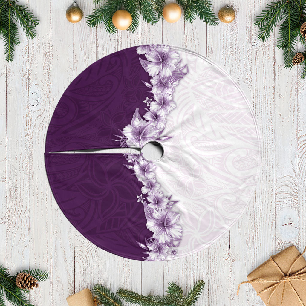 Hawaii Hibiscus Flowers Tree Skirt Purple Polynesian Pattern LT05 Casual Purple - Polynesian Pride