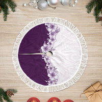 Hawaii Hibiscus Flowers Tree Skirt Purple Polynesian Pattern LT05 Fringed Purple - Polynesian Pride