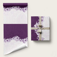Hawaii Hibiscus Flowers Wrapping Paper Purple Polynesian Pattern