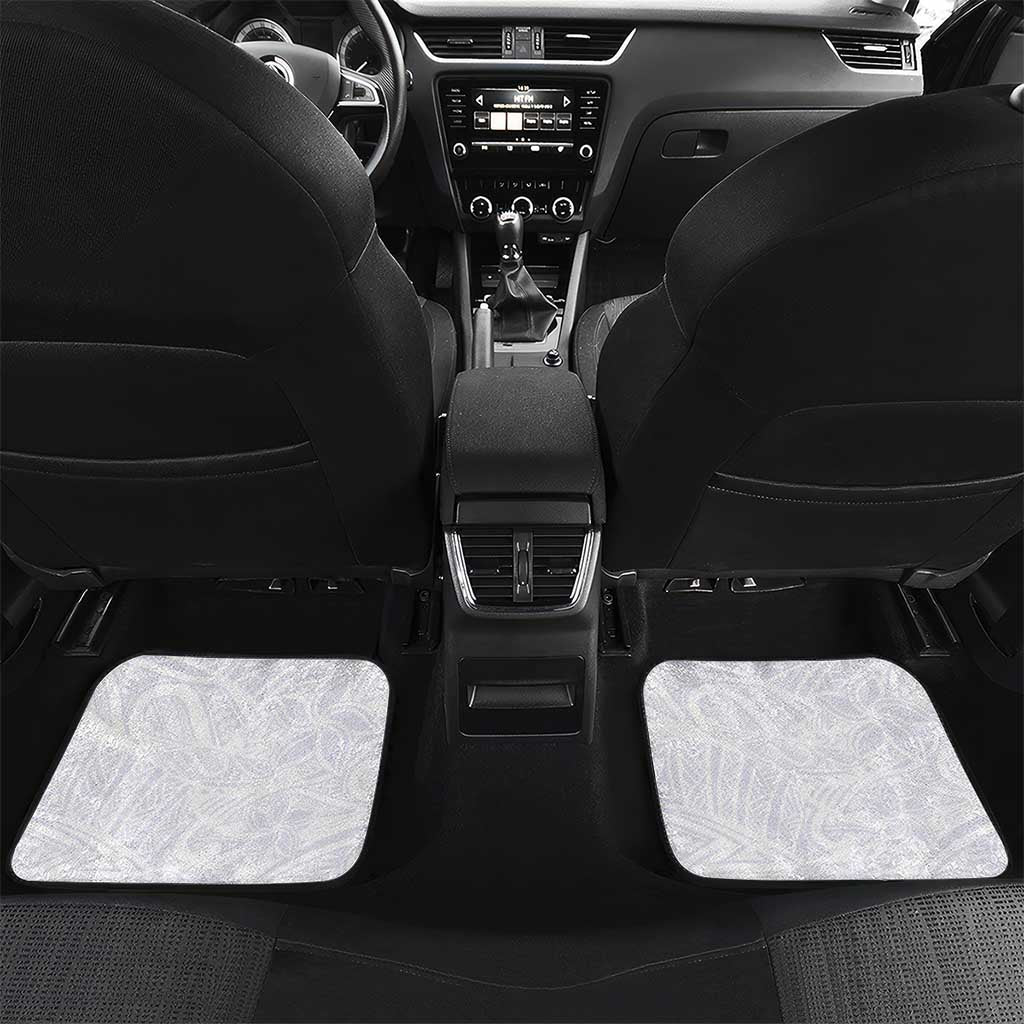 Hawaii Hibiscus Flowers Car Mats Blue Polynesian Pattern